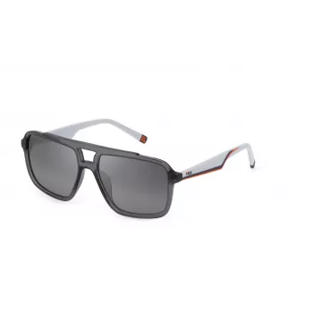 FILA SFI460-574ALP Occhiali da sole unisex rettangolari - montatura in acetato Havana/marrone, lenti in policarbonato marroni, protezione UV400