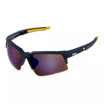 FILA SFI515-67U43B Occhiali da sole unisex - Montatura rettangolare sportiva, protezione UV400, lenti 67 mm