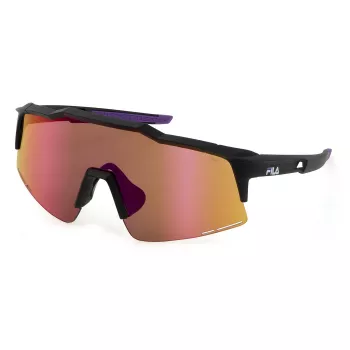FILA SFI516-990965 occhiali da sole unisex - montatura shield, lenti fumé, protezione UV400
