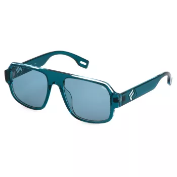 FILA SFI528-56U28P Occhiali da sole unisex - montatura nera, lenti grigie polarizzate, protezione UV400