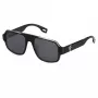 FILA SFI529-5401D1 Occhiali da sole rettangolari unisex, montatura nera, lenti grigio fumo, 54/18/140 mm