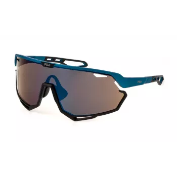 FILA SFI721 Occhiali da sole unisex - Montatura nera, lenti grigie, 99 mm larghezza lente