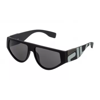 FILA unisex occhiali da sole SF9364570U28 - montatura nera, lenti grigie, 57 mm