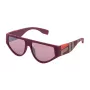 FILA unisex occhiali da sole SF936457L62X - montatura nera rettangolare con lenti in policarbonato grigie, protezione UV400