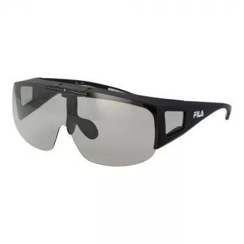 FILA Occhiali da sole unisex SFI126-99U28F stile shield montatura nera lenti smoke UV400