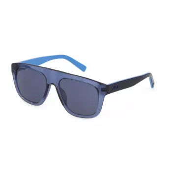 FILA unisex occhiali da sole SFI220-540T31 - montatura nera rettangolare, lenti grigie, protezione UV400
