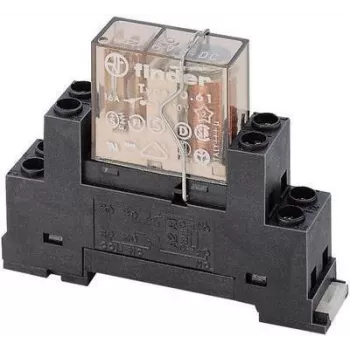 Finder 95.65M Zoccolo relè con clip di fissaggio per relè serie 65, 3 poli, 10 A, 250 V AC, morsetti a vite, montaggio su guida DIN/pannello