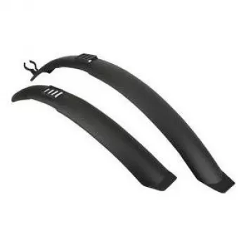FISCHER Set parafanghi per bicicletta 24-26 pollici profilo largo anteriore e posteriore paraspruzzi nero 85965