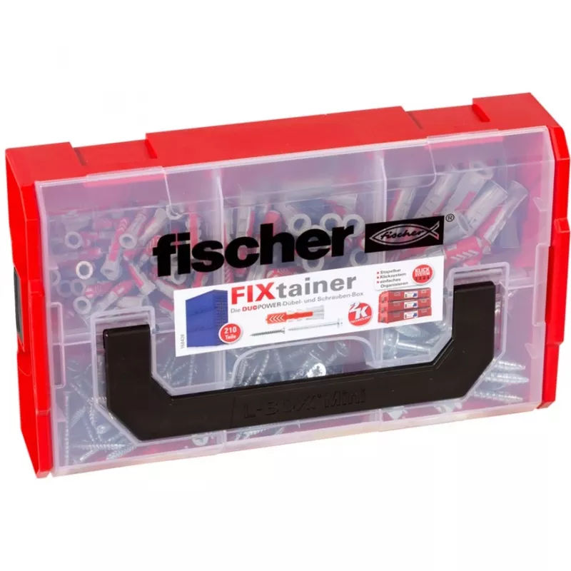 Fischer DUO-Line Tassello a vite e scatola assortimento tasselli, 105 pezzi, DUOPOWER & DUOTEC 535969