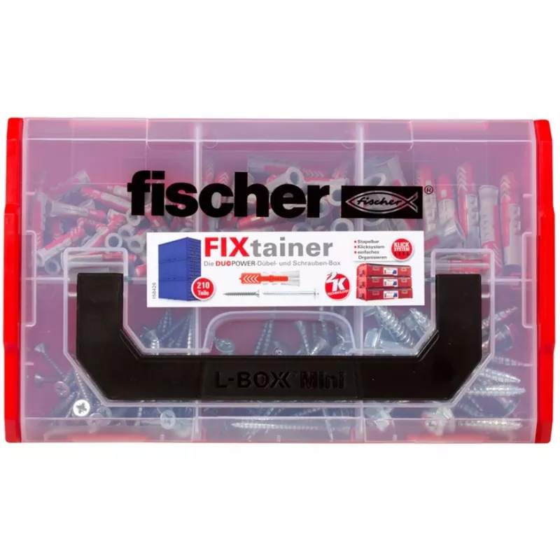 Fischer DUO-Line Tassello a vite e scatola assortimento tasselli, 105 pezzi, DUOPOWER & DUOTEC 535969