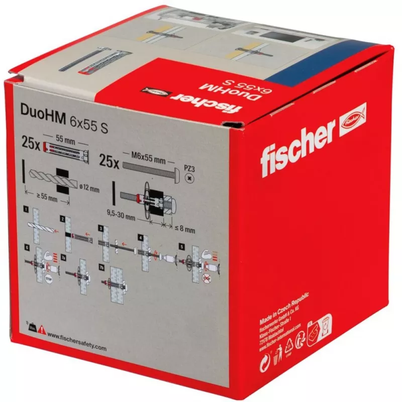 fischer DuoHM 6x55 S PH PZ Tassello per cavità 55 mm, 25 pezzi 572922