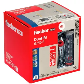 fischer DuoHM 6x55 S PH PZ Tassello per cavità 55 mm, 25 pezzi 572922