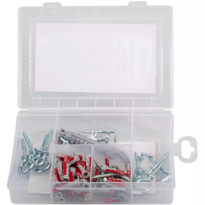 Fischer DuoPower 547212 Assortimento tasselli e viti per traslochi, 76 pezzi