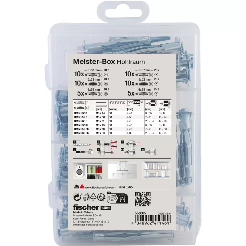 fischer kit di fissaggio universale DUOPOWER 100 pezzi (50 tasselli, 50 viti) 558327