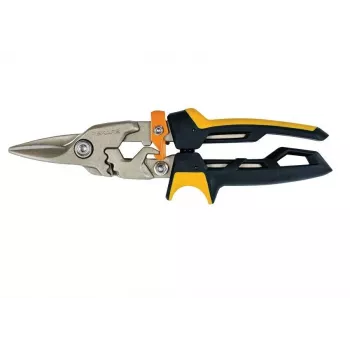 Fiskars PowerGear cesoia per lamiera, taglio dritto, acciaio inox, arancio/nero, 21 cm, FS1027207