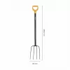 Fiskars Solid forca per compost con testa in acciaio al boro e impugnatura a D, 4 denti, 1220 mm