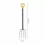 Fiskars Solid forca per compost con testa in acciaio al boro e impugnatura a D, 4 denti, 1220 mm