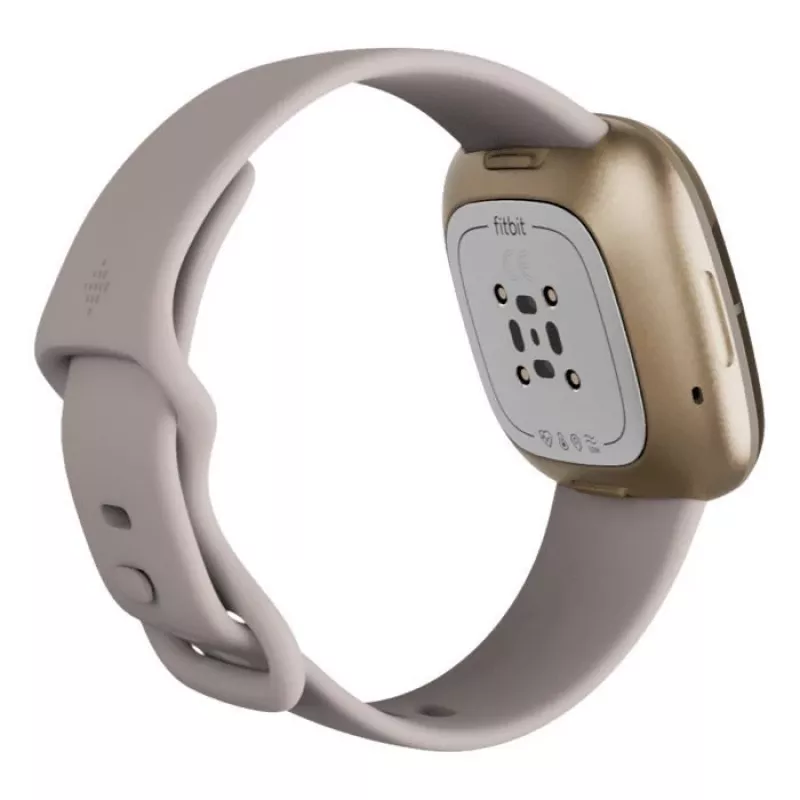 Fitbit Sense Lunar Soft Gold acciaio inox bianco