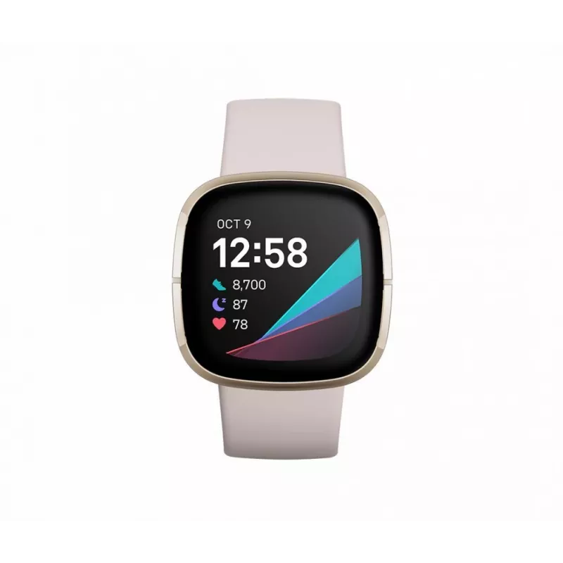 Fitbit Sense Lunar Soft Gold acciaio inox bianco