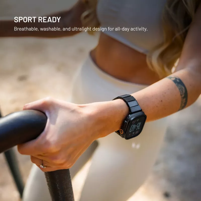 FIXED Resin Strap Pro per Apple Watch 44/45/46/49, Carbon Black