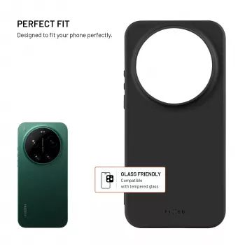 Fixed Story cover posteriore per Xiaomi 17 Ultra, gommata, nero
