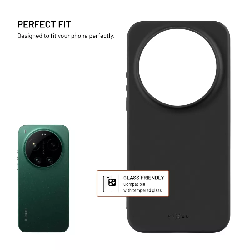 Fixed Story cover posteriore per Xiaomi 17 Ultra, gommata, nero