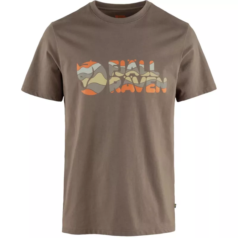 Fjällräven t-shirt uomo Multicolor Logo Suede Brown taglia L