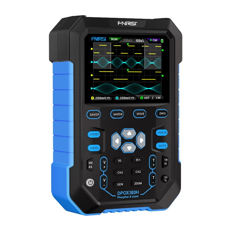 FNIRSI DPOX180H oscilloscopio digitale a fosfori portatile 2-in-1