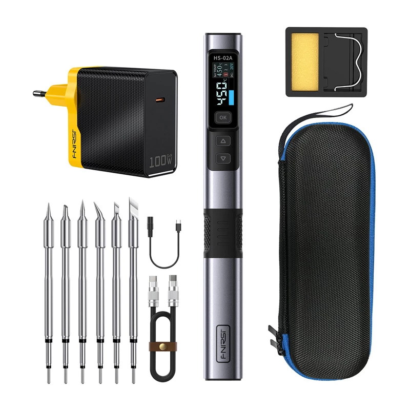 FNIRSI HS-02A MAX saldatore smart 100W con set di utensili