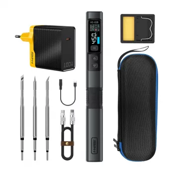 FNIRSI HS-02B F Saldatore smart 100 W con USB-C PD, display OLED, riscaldamento rapido