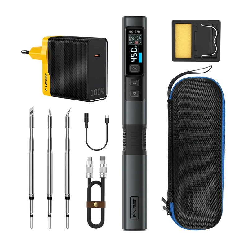 FNIRSI HS-02B MAX saldatore smart 100 W con set di utensili