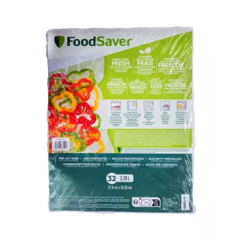 FoodSaver Macom 3201 Set rettangolare per conservazione alimenti con dispenser, 32 pezzi, bianco/trasparente