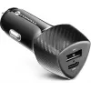 Caricabatterie da auto Forcell Carbon CC50-1A1C 38W USB-C PD 3.0 + USB-A QC 3.0 nero