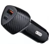 Caricabatterie da auto Forcell Carbon CC50-1A1C 38W USB-C PD 3.0 + USB-A QC 3.0 nero