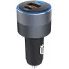Forcell F-Energy 65 caricabatterie da auto 65W, 2x USB-C (PD 3.0) & 1x USB-A (QC 4.0), grigio