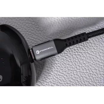 FORCELL F-Energy Cafule cavo USB-C a USB-C 1,2 m 240 W 5 A PD QC 4.0 intrecciato nero