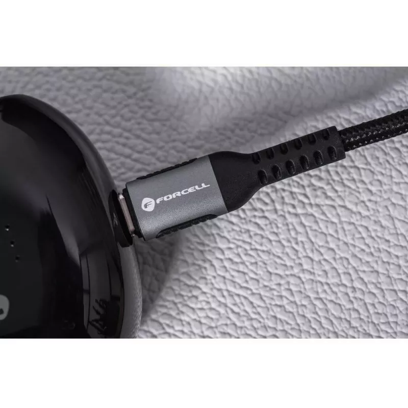 Forcell F-Energy Cafule cavo USB-C a USB-C 2 m 240 W PD 5A QC 4.0 intrecciato nero