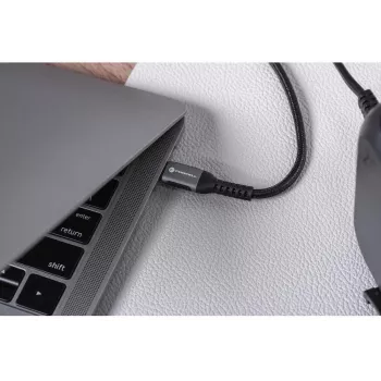 Forcell F-Energy Cafule cavo USB-C a USB-C 2 m 240 W PD 5A QC 4.0 intrecciato nero