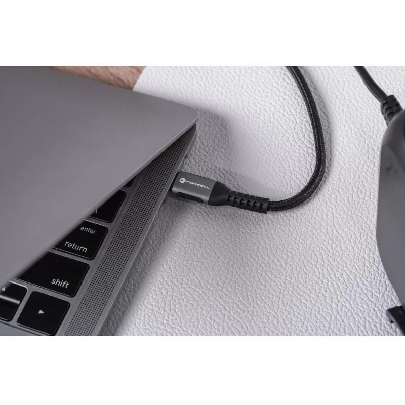 Forcell F-Energy Cafule cavo USB-C a USB-C 3 m 240W PD 3.1 QC 4.0 intrecciato nero