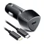 Forcell F-Energy Carbon Caricabatterie da auto USB-C QC3.0 PD 20W con cavo USB-C a Lightning CC50-1C nero