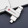 Forcell pendrive 64GB USB 3.2 Gen 1 (USB-A / USB-C) F-Data Metal Duo argento