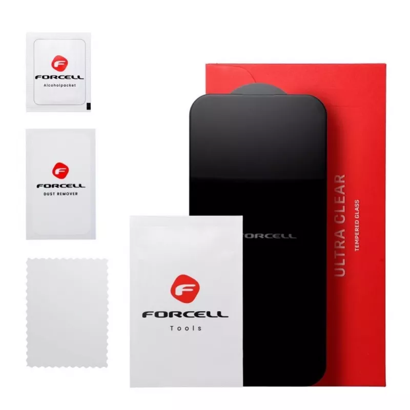 Forcell Ultra Clear Glass Pellicola protettiva in vetro temperato per Xiaomi Redmi 14C, cornice nera