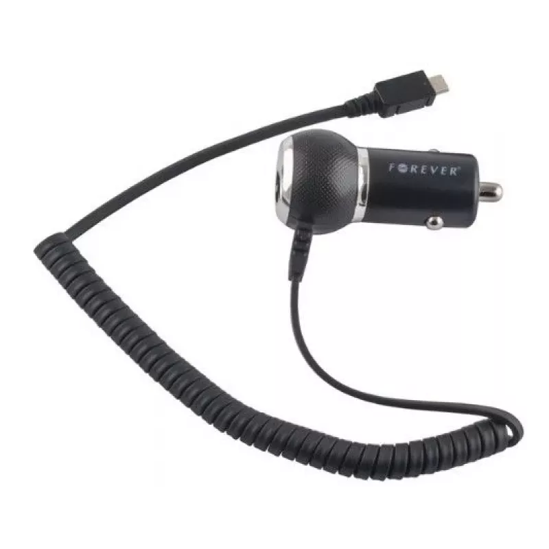 Forever Caricabatterie da auto compatto 1A Micro USB (universale) cavo 1,2m EU blister nero