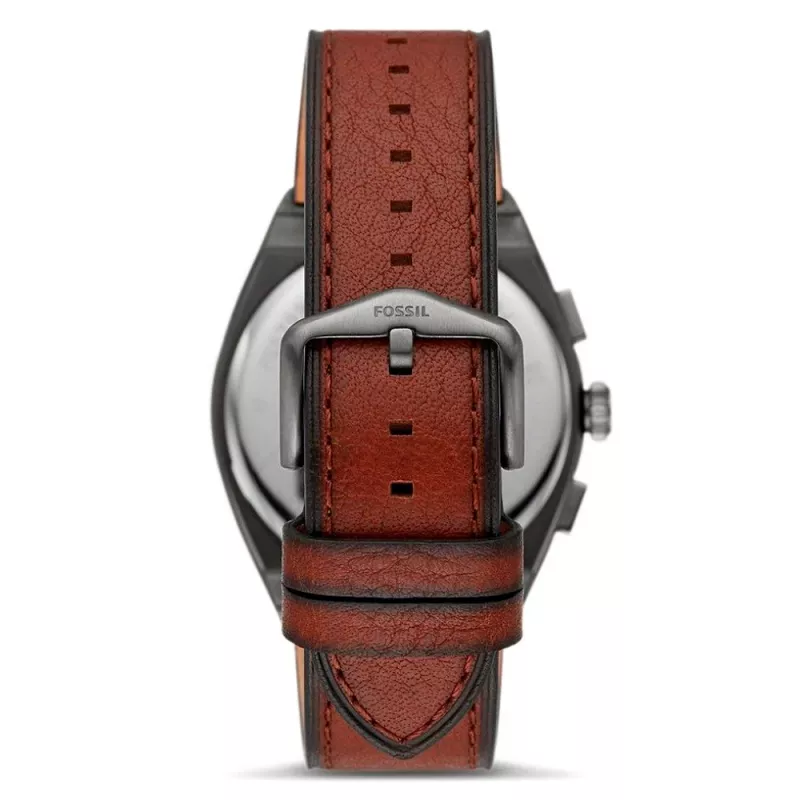 Fossil FS5799 Orologio da uomo minimalista al quarzo 44mm pelle nera