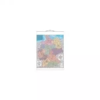 FRANKEN KAM400 carta murale laminata dei codici postali tedeschi, 970 x 1370 mm, scrivibile e cancellabile, con barre metalliche
