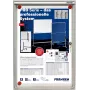 FRANKEN X-tra!Line bacheca per interni chiudibile nera 1 x DIN A4, superficie magnetica cancellabile a secco, cornice in alluminio anodizzato argento (FSA1)