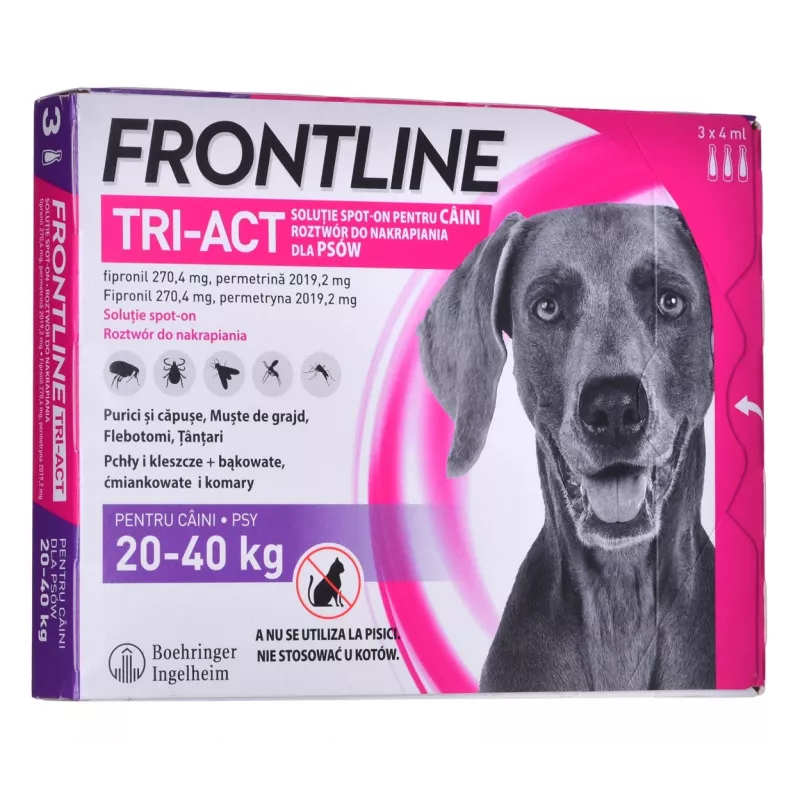 FRONTLINE Tri-act L 20-40 kg - Gocce antiparassitarie per cani - 3 x 4 ml