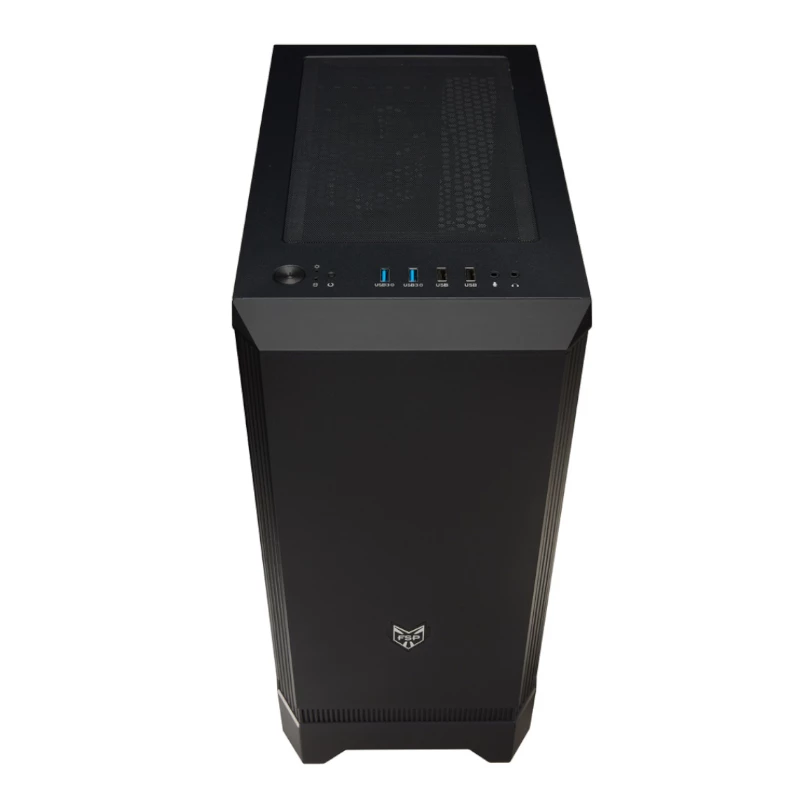 FSP CMT260 case gaming ATX Mid-Tower - vetro temperato, nero