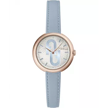 FURLA Giada orologio da donna analogico al quarzo 32mm quadrante argento cinturino in pelle rosa WW00005005L3