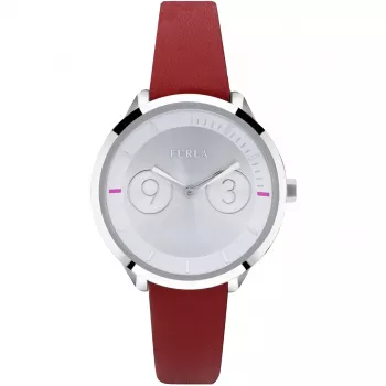 FURLA Giada Orologio analogico al quarzo da donna R4251102507 31mm quadrante argento cinturino in pelle nero